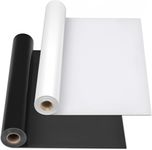 HOMSUN Heat Transfer Vinyl Rolls, 2 Rolls Black and White HTV Iron on Vinyl for Shirts, Compatible with Cricut, Cameo, Heat Press Machines, Sublimation
