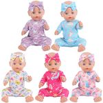 5 Sets Baby Doll Clothes-New Born Baby Doll Accessories Fit for 15 inch Baby Dolls, 16 inch Baby Dolls,18 inch Dolls