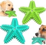 2 Pack Dog Chew Toys,Non-Toxic Starfish Chew Toys Squeaky Dog Toys Natural Rubber Dog Teeth Cleaning Toothbrush for Small Medium Dogs