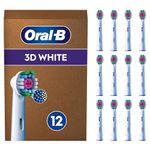 Oral-B Pro 3D White Electric Toothbrush Head, X-Shaped Bristles and Unique Polishing Cup for Teeth Whitening and to Remove Surface Stains, Pack of 12 Toothbrush Heads, Suitable for Mailbox, White