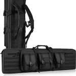 VEVOR Rifle Bag, 42 inch Tactical Double Long Gun Bag, Soft Rifle Case with Lockable Zipper, Portable Handle & Shoulder Strap, 3 Large Storage Pockets Rifle Case for Two 40" Rifles & 2 Pistols, Black