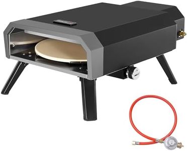 Royal Gourmet Gas Pizzaofen Kompakt Pizzagrill inkl. ø 30 cm Pizzastein, 4 kW Gasofen mit Gasschlauch & Regler Backofen mit Klappbeinen für Outdoor Camping
