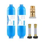 RV Inline Water Filter with Flexible Hose Protector,Reduces Lead,Fluoride,Chlorine,Bad Taste & Odor in Drinking Water,TastePURE KDF Water Filter,2 Pack