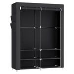 SONGMICS Clothes Wardrobe, Portable Closet, 45 x 127 x 176 cm, 2 Hanging Rails, Shelves, and 4 Side Pockets, Large Capacity for Bedroom, Living Room, Black RYG008B02