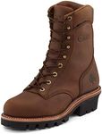 Chippewa Men's 9" Waterproof Insulated Steel-Toe EH Logger Boot, Tan, 8.5 X-Wide