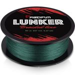 Piscifun Lunker Braided Fishing Line, Zero Stretch Thinner Diameter Line, Abrasion Resistant Braided Lines, Green 30LB 300YDS