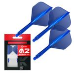 Target Darts K Flex Integrated Dart Flight and Shaft, No.2 Blue (Intermediate) | Pack of 3 K-Flex - No 2, Precision Moulded 2-in-1 Dart Flights and Dart Stem | Professional Dart Accessories