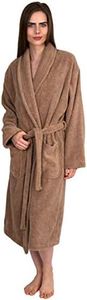 TowelSelections Organic Turkish Cotton Bathrobe Terry Shawl Robe for Women Small/Medium Naturel