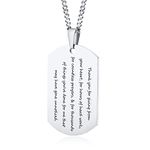 VNOX Necklace for Mens Free Engraving, Stainless Steel Dog Tag Pendant Necklace with Chain, Army Card Identity Necklaces Horizontal Engrave, Birthday Gift for Dad Husband Boy Brother Best Friend