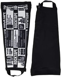 RockTape RockGuard Shin Protectors, Shin Pads, Gym Equipment, Fantastic for Mountain Biking & Trail-Running, Black/White, L, Pack of 2