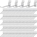 Moxweyeni 100 Pieces Slatwall Hooks Slatwall Accessories Slatwall Panel Hooks Metal Slat Wall Hanging Hooks Hangers Silver Commercial Grade Slatwall Pegs for Garage Shop Retail Display (4 Inch)