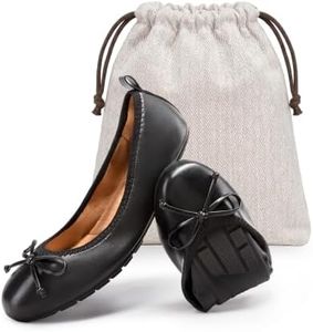 DREAM PAIRS Women's Flats, Wide Foldable Ballet Flats for Women, Width Bowknot Round Toe Comfort Light Weight Slip-On Dress Shoes,Size 9W,Black