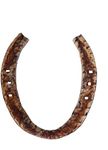 Ghode Ki Naal Black Horse Nail Metal Horse Shoe Kale Ghode Ki Naal Decorative Showpiece (Metal, Brown)