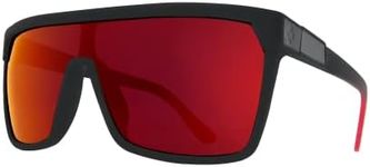 SPY Flynn 670323803673 134MM Soft Matte Black Red Fade/Happy Gray Green With Red Light Spectra Mirror Square Sunglasses for Men + BUNDLE with Designer iWear Eyewear Kit