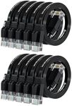 Cat 6 Ethernet Cable 5ft (10 Pack) (at a Cat5e Price but Higher Bandwidth) Flat Internet Network Cables - Cat6 Ethernet Patch Cable Short - Black Computer LAN Cable with Snagless RJ45 Connectors