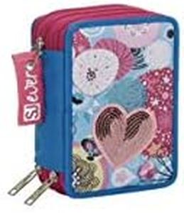 Seven Astuccio Scuola Sj Gang Ever Best Girl 3 Zip Completo Organizzato, Blu, taglia unica