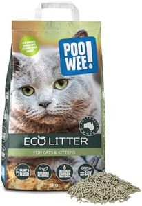 POOWEE! Flushable Eco Tofu Cat & Kitten Litter with Activated Carbon, 5kg, Sustainably Made from Soybean Fibre (Tofu), Activated Carbon Odour Neutraliser, Easy to Scoop and flushable, Unscented