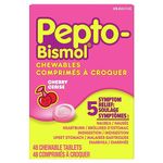 Pepto Bismol Chewables, Upset Stomach Relief, Diarrhea Relief, Heartburn, Nausea, Indigestion, Upset Stomach, Cherry Flavour, 48 Count