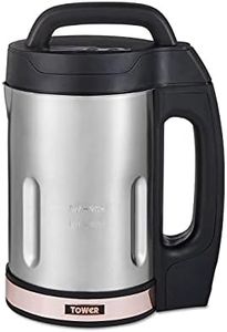 Tower T12031RG Soup & Smoothie Maker with Intelligent Control System and Stainless Steel Jug and Blade, 1000W, 1.6 Litre, Stainless Steel & Rose Gold
