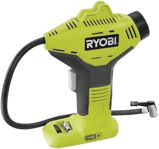 RYOBI Gonfleur sans Fil 18V One+ R18PI-0 – Pression Jusqu’à 10,3 Bars, Compact, Embouts Inclus – Gonflage Rapide Pneus, Ballons, Matelas – Batterie Non Incluse