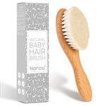 Naroa ® Natural Baby Hair Brush Soft | Safe Wooden Handle & Smooth Goat Bristles for Newborns Toddlers | Eco-Friendly Wood Hairbrush for Scalp Health Prevent Cradle Cap | Girl Boy Baby Gift Registry