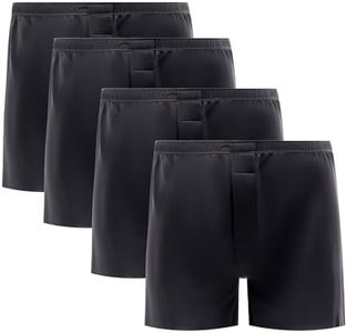 VISSAY Stretch Satin Boxers for Men Silk Feeling Boxer Shorts Breathable Loose Men's Underwear for Sleep 4 Pack (xxl)