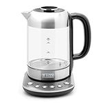 Haden Richmond Variable Temperature Control Kettle - Keep Warm Function - Stainless Steel & Glass - 3000W Fast Boil & Quiet Electric Kettle - 1.7l Kettle Capacity