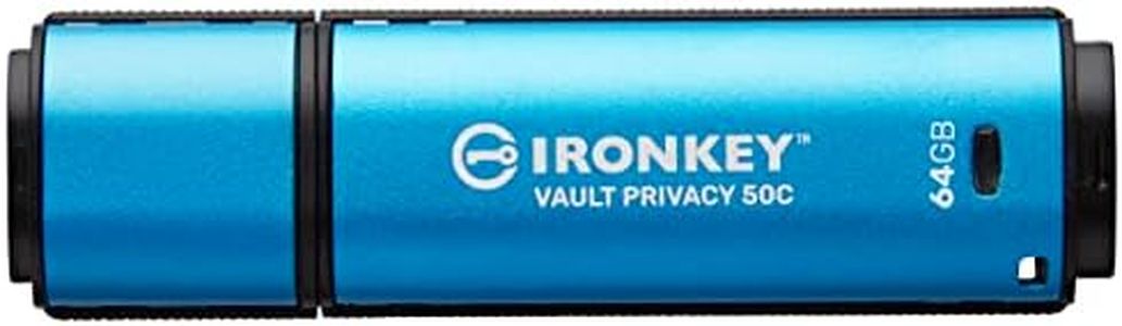 Kingston IronKey Vault Privacy 50 FIPS 197 Type-C con certificazione FIPS 197 e crittografia XTS-AES a 256 bit per la protezione dei dati - IKVP50C/64GB