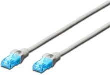 DIGITUS LAN Cable Cat 5e - 2m - CCA Network Cable With RJ45 - U/UTP Unshielded - Compatible to Cat-6 & Cat-5 - Grey