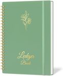 Accounting Ledger Book for Small Business Bookkeeping & Personal Use, Expense Tracker Notebook for Family Budget, Bookkeeping Record Book, Income and Expense Log Book - 8.4" x 6.1" (Green)