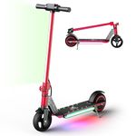 WEELMOTION RED Kids Electric Scooter, Electric Scooter for Kids with 150W Motor, with Front Led Lights and Multicolor Lights on pad; Foldable Kick Scooter for Kids with LED Display, Max Range 8 kms