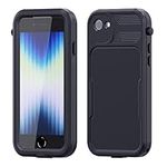 Richeric iPhone SE 2022/2020 Case Waterproof IP68 Dustproof Shockproof Snowproof Phone case for iPhone SE 2022/2020 / 8/7 4.7” (Black)