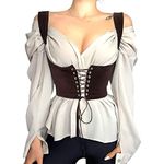 YILEEGOO Women Lace Up Corset Bustier Crop Top Sexy Waist Trainer Belt Gothic Steampunk Underbust Corset (Brown, M)