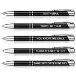 5 Pcs Funny Pen Set For Colleagues Inspirational Pens Stationery with Slogans Ballpoint Pens Retractable Black Ink Motivational Pens for Teacher Nurse Dentist (Dentist Style)