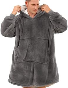 YOULIKE Oversized Blanket Hoodie, Wearable Hoodie Sweatshirt Blanket, Super Soft Warm Comfortable Blanket Robe, One Size Fits All, Men, Women, Girls, Boys, Friends, Gray, One Size