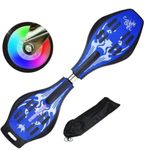 E-ROYAL SHOP Metal Waveboard with 360 Degree Rotating Lights On Wheels | Anti Slip Concave Platform | Skate Board | Caster Board | Rip Stick Wave Board (Color May Vary)