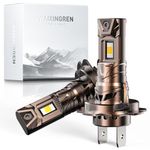 WAIXINGREN H7 Led Headlight Bulb - 32000LM 6500K Brighter, 100W Headlight Bulb Led with Fan, 1:1 Size, IP68 Waterproof, Plug and Play Easy Installation, Pack of 2 (H7)