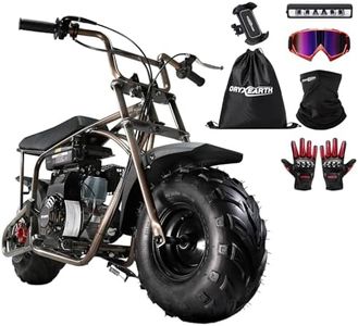 Oryxearth Mini Dirt Pit Bike BRM100, 105CC 4-Stroke Gas Powered 3.5HP for Off Road & Trail Bike, Up to 28 Mph, Automatic Transmission and Pull to Start, Weight Support Up to 185LBS for Teens/Adults