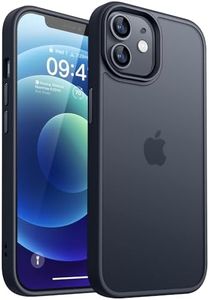 CANSHN Funda Mate para iPhone 12, Funda para iPhone 12 Pro [Protección Militar] Funda Protectora Tacto Aterciopelado Mate Antirrayas Carcasa para iPhone 12/12 Pro (Negro)