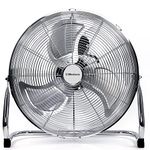 Metal floor fan 18" High velocity chrome gym free stand fan cooling fan industrial fan 3 speed desk fan table fan sturdy housing high airflow powerful (18Inch)