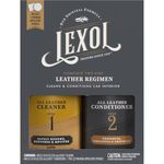 Lexol Conditioner Cleaner Kit, Use on Car Leather, Furniture, Shoes, Bags, and Accessories, Quick & Easy Step Regimen, 8 oz Bottles, Includes Two Application Sponges