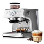 Havato Espresso Machine with Grinder, Professional Commercial 15 Bar Semi-automatic Coffee Maker with Milk Frother Steam Wand for Cappuccino/Latte, 95oz Removable Water Tank, Ideal for Home/Office