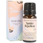 Nikura Spider Repellent Essential Oil Blend - 10ml | for deterring Spiders and mice, Natural Spider Repellent | Make a Homemade Spider Repellent Spray | Vegan, 100% Pure and Natural