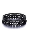 Jovivi 3pcs Healing Crystal Bracelets for Women Men 4mm 6mm 8mm Round Stone Beads Bracelet Handmade Natural Semi-Precious Gemstones Beaded Bracelet,Healing Yoga Bracelets Jewelry Gifts, 4mm,6mm,8mm,