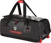 Cressi Unisex Gorilla Black/Red Logo Large waterproof travel bag with wheels , Black/Red Logo, 135 LT UK