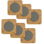 HOKIPO® Eco-Friendly Bamboo Wooden Coasters for Home Pan Pot Holder for Dining Table Heat Pad for Kitchen - Pack of 6 (AR2922*6)
