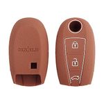 Keyzone silicone smart key cover Brown for Suzuki Ignis, SCross, Baleno, Ciaz, Vitara Brezza