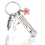 Abeillo Nurse Gifts Keyring Medical Nursing Keychain Gift Doctor Nurse Student Graduation Gifts Paramedic Leaving Gifts Keychain Midwife Gifts Nurses Day Gratitude Gifts for Women Men(Silver)