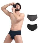 FREECULTR Men's Underwear Anti Bacterial Micromodal Airsoft Brief - Non Itch No Chaffing Sweat Proof Size L Pack of 3-Space Blue,Mist Grey,Sable Black