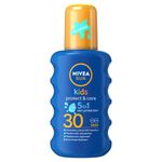 NIVEA SUN Kids Protect & Care Coloured Spray SPF 30+ (200 ml) Sunscreen Spray with SPF 30 Kids Sun Cream for Sensitive Skin, Immediately Protects Against Sun Exposure